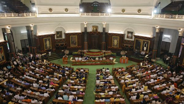 India's Prime Minister Narendra Modi addresses a National Democratic Alliance (NDA) meeting at the central hall of the parliament, in New Delhi, India, May 25, 2019 - Sputnik International