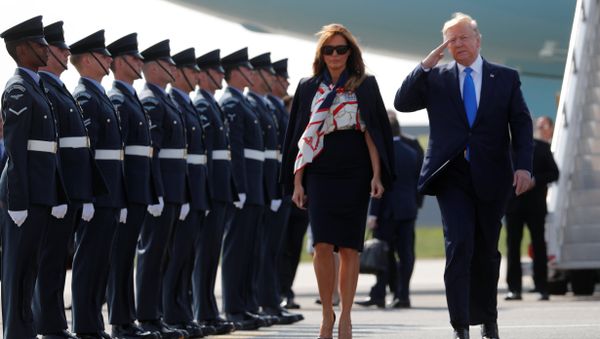 U.S. President Donald Trump and First Lady Melania Trump arrive for their state visit to Britain, at Stansted Airport near London, Britain, June 3, 2019 - Sputnik International