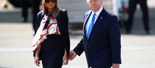 U.S. President Donald Trump and First Lady Melania Trump arrive for their state visit to Britain, at Stansted Airport near London, Britain, June 3, 2019 U.S. President Donald Trump and First Lady Melania Trump arrive for their state visit to Britain, at Stansted Airport near London, Britain, June 3, 2019 - Sputnik International