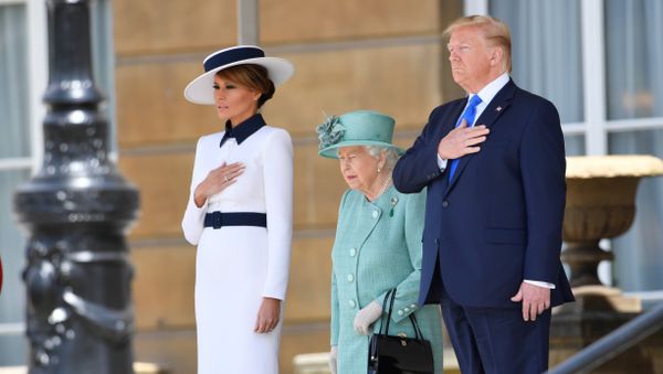 U.S. President Donald Trump and First Lady Melania Trump attend a welcome ceremony with Britain's Queen Elizabeth at Buckingham Palace, in London, Britain, June 3, 2019 U.S. President Donald Trump and First Lady Melania Trump attend a welcome ceremony with Britain's Queen Elizabeth at Buckingham Palace, in London, Britain, June 3, 2019 - Sputnik International