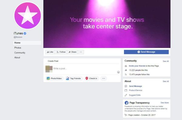 Screenshot of iTunes' Facebook page Screenshot of iTunes' Facebook page - Sputnik International