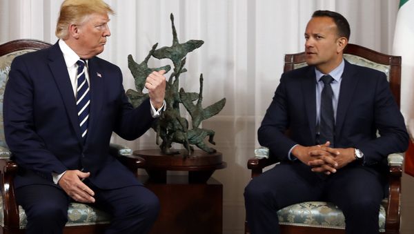 President Donald Trump meets with Irish Prime Minister Leo Varadkar, Wednesday, June 5, 2019, in Shannon, Ireland. Trump is on his first visit to the country as president. - Sputnik International