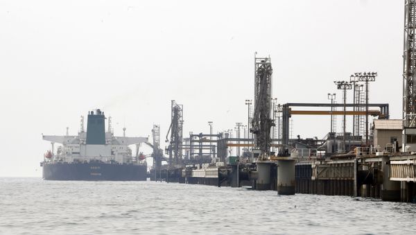 A picture taken on March 12, 2017, shows an Iranian tanker docking at the platform of the oil facility in the Khark Island, on the shore of the Gulf. A picture taken on March 12, 2017, shows an Iranian tanker docking at the platform of the oil facility in the Khark Island, on the shore of the Gulf. - Sputnik International