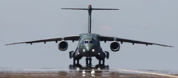The new militar transport and refueling aircraft KC-390 of the Embraer Brasilian aviation company is seen at the inauguration flight on Gaviao Peixoto, Sao Paulo, Brasil The new militar transport and refueling aircraft KC-390 of the Embraer Brasilian aviation company is seen at the inauguration flight on Gaviao Peixoto, Sao Paulo, Brasil - Sputnik International