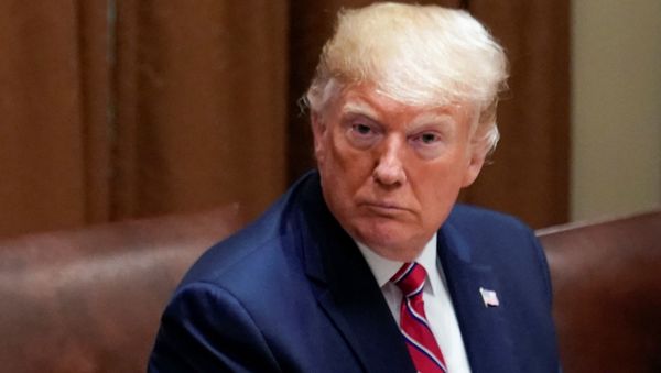U.S. President Donald Trump listens to U.S. Secretary of State Mike Pompeo during a lunch meeting with Poland's President Andrzej Duda in the Cabinet Room of the White House in Washington, U.S., June 12, 2019 U.S. President Donald Trump listens to U.S. Secretary of State Mike Pompeo during a lunch meeting with Poland's President Andrzej Duda in the Cabinet Room of the White House in Washington, U.S., June 12, 2019 - Sputnik International