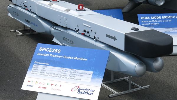 Quad rack with 4x Rafael SPICE 250 glide bomb (mockup) - Sputnik International