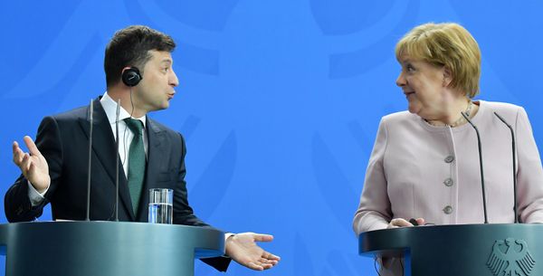 Ukraine's new President Vladimir Zelensky and German Chancellor Angela Merkel Ukraine's new President Vladimir Zelensky and German Chancellor Angela Merkel - Sputnik International