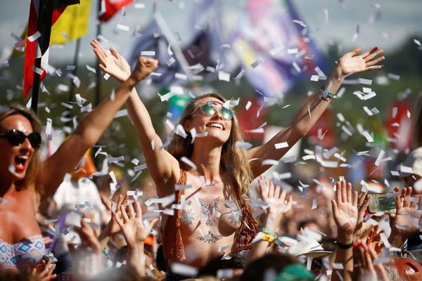 Revellers During Glastonbury Festival in Somerset Revellers During Glastonbury Festival in Somerset - Sputnik International