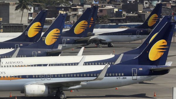 Jet Airways aircrafts are parked at Chhatrapati Shivaji Maharaj International Airport in Mumbai - Sputnik International