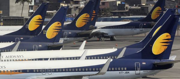 Jet Airways aircrafts are parked at Chhatrapati Shivaji Maharaj International Airport in Mumbai - Sputnik International