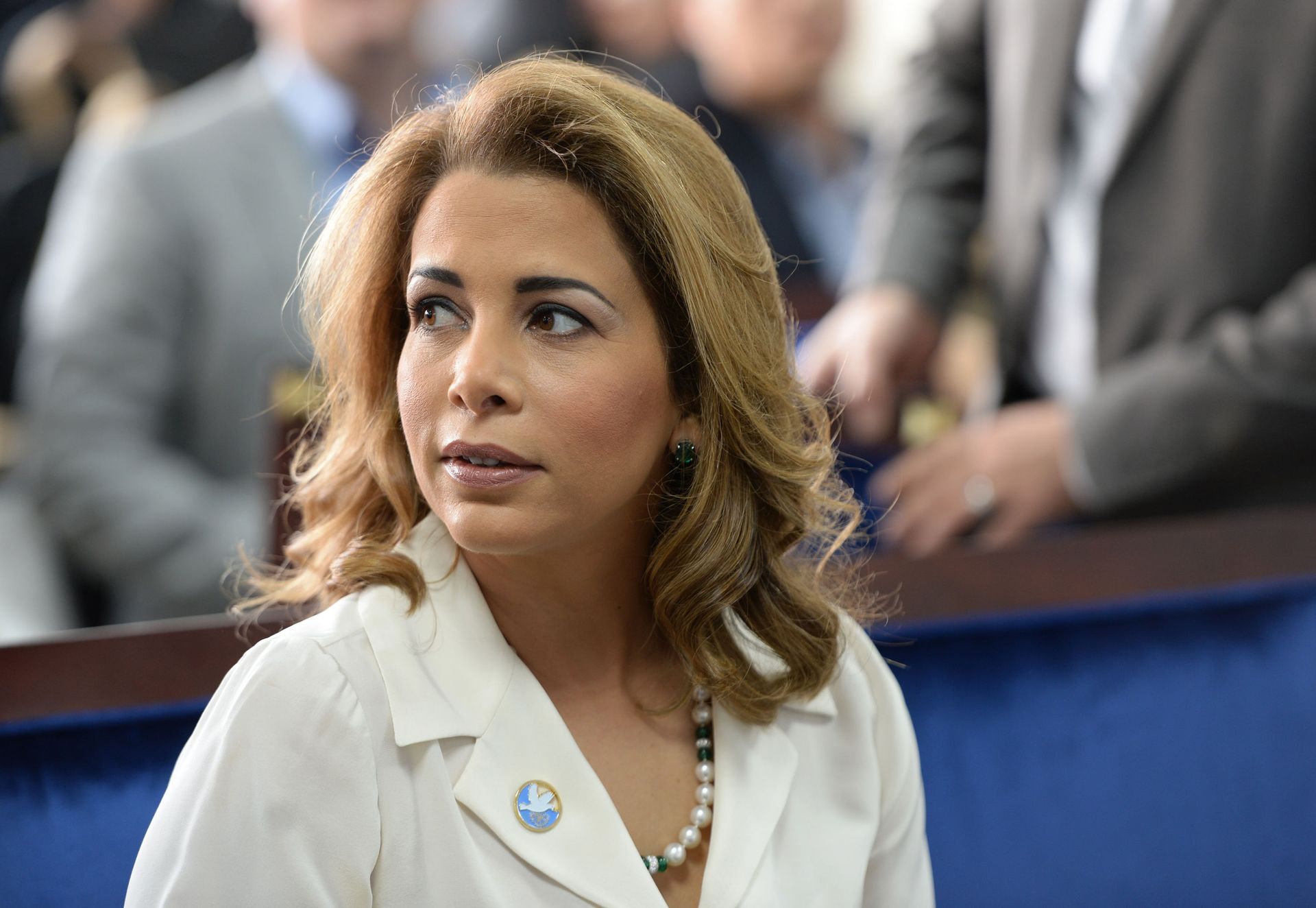 Princess Haya bint al-Hussein, the wife of the Prime Minister of the UAE and Ruler of Dubai, waits for United Nations Secretary-General Ban Ki-moon to arrive for a press conference ahead of the launch of the UN’s report on humanitarian financing in Dubai, United Arab Emirates, Sunday, Jan 17, 2016 Princess Haya bint al-Hussein, the wife of the Prime Minister of the UAE and Ruler of Dubai, waits for United Nations Secretary-General Ban Ki-moon to arrive for a press conference ahead of the launch of the UN’s report on humanitarian financing in Dubai, United Arab Emirates, Sunday, Jan 17, 2016 - Sputnik International, 1920, 07.09.2021