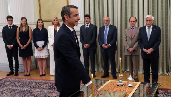 Swearing-in ceremony for Greek Prime Minister-elect Mitsotakis, in Athens - Sputnik International