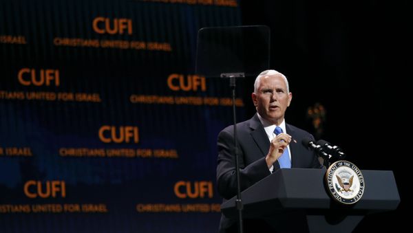 Vice President Mike Pence speaks at the Christians United for Israel's annual summit Vice President Mike Pence speaks at the Christians United for Israel's annual summit - Sputnik International