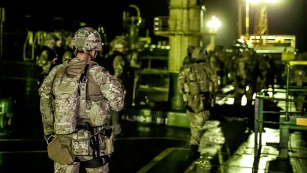A British soldiers are seen during an operation involving the oil supertanker Grace 1, that's on suspicion of carrying Iranian crude oil to Syria, in waters off the British overseas territory of Gibraltar, historically claimed by Spain, July 4, 2019. Picture taken July 4, 2019 A British soldiers are seen during an operation involving the oil supertanker Grace 1, that's on suspicion of carrying Iranian crude oil to Syria, in waters off the British overseas territory of Gibraltar, historically claimed by Spain, July 4, 2019. Picture taken July 4, 2019 - Sputnik International