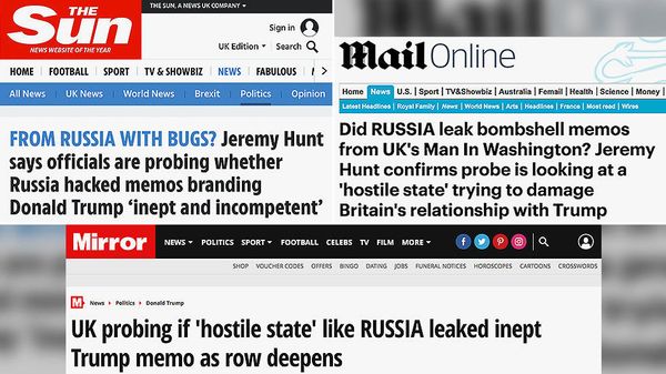 British Tabloids Blame ‘Inept’ Leak on… Russia (of Course!) as Jeremy Hunt Announces Probe Launch - Sputnik International
