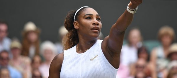 US player Serena Williams serves against Romania's Simona Halep during their women's singles final on day twelve of the 2019 Wimbledon Championships US player Serena Williams serves against Romania's Simona Halep during their women's singles final on day twelve of the 2019 Wimbledon Championships - Sputnik International