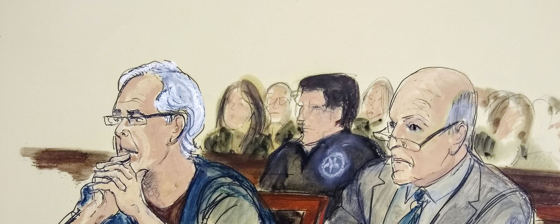  Jeffrey Epstein, left, and his attorney Martin Weinberg listen during a bail hearing in federal court - Sputnik International, 1920, 14.07.2023