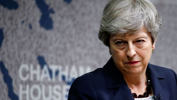 Britain's Prime Minister Theresa May speaks at Chatham House in London on July 17, 2019 - Sputnik International