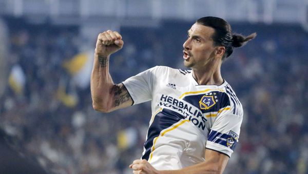 LA Galaxy forward Zlatan Ibrahimovic celebrates his goal during the second half of an MLS soccer match against Toronto FC in Carson, Calif., Thursday, July 4, 2019. The Galaxy won 2-0. - Sputnik International