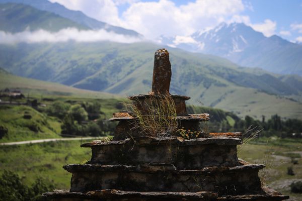 Part of the tomb in the 'City of the Dead' necropolis in Dargavs village in Russia's republic of North Ossetia Part of the tomb in the 'City of the Dead' necropolis in Dargavs village in Russia's republic of North Ossetia - Sputnik International