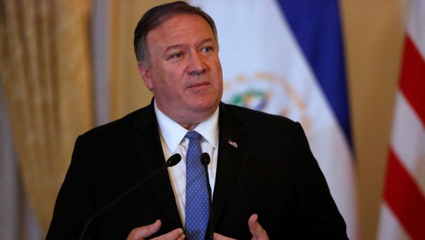 U.S. Secretary of State Mike Pompeo speaks at a joint news conference with President of El Salvador Nayib Bukele at the Presidential House in San Salvador, El Salvador, July 21, 2019 - Sputnik International