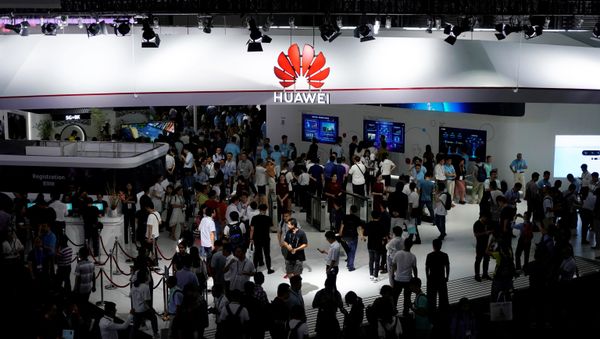 A Huawei logo is pictured at Mobile World Congress (MWC) in Shanghai, China June 28, 2019 - Sputnik International