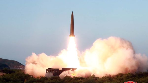 A view of North Korea's missile launch on Thursday, in this undated picture released by North Korea's Central News Agency (KCNA) on July 26, 2019 - Sputnik International