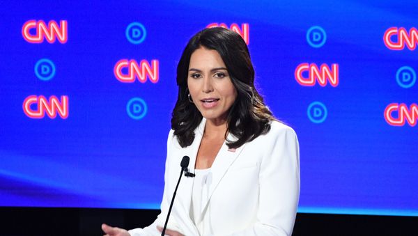 Democratic presidential hopeful US Representative for Hawaii's 2nd congressional district Tulsi Gabbard speaks during the second round of the second Democratic primary debate of the 2020 presidential campaign season hosted by CNN at the Fox Theatre in Detroit, Michigan on July 31, 2019.  - Sputnik International