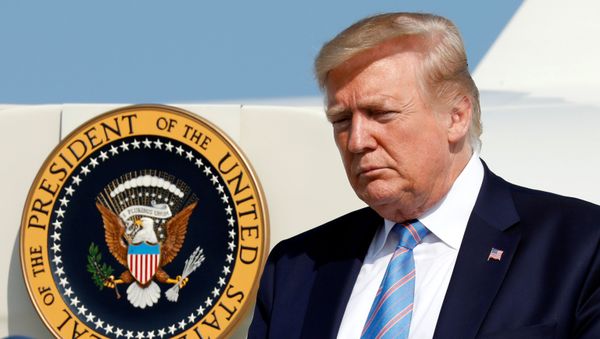 U.S. President Donald Trump arrives at Morristown municipal airport for a weekend at the Trump National Golf Club in Bedminster,  New Jersey, U.S., August 2, 2019 - Sputnik International