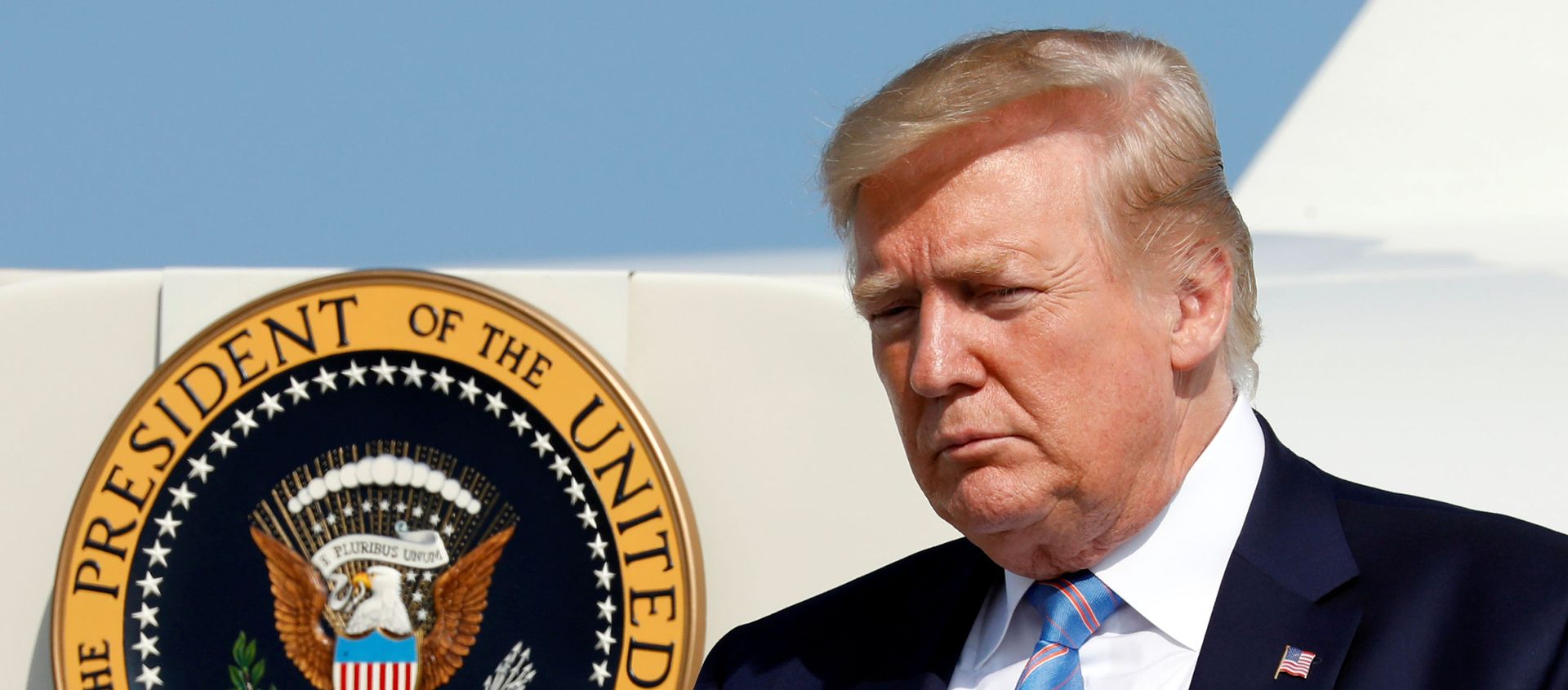 U.S. President Donald Trump arrives at Morristown municipal airport for a weekend at the Trump National Golf Club in Bedminster, New Jersey, U.S., August 2, 2019 U.S. President Donald Trump arrives at Morristown municipal airport for a weekend at the Trump National Golf Club in Bedminster, New Jersey, U.S., August 2, 2019 - Sputnik International, 1920, 22.08.2019