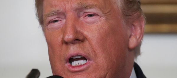 U.S. President Donald Trump speaks about the shootings in El Paso and Dayton in the Diplomatic Room of the White House in Washington, U.S., August 5, 2019. REUTERS/Leah Millis - Sputnik International