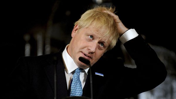 Britain's Prime Minister Boris Johnson gestures as he gives a speech on domestic priorities at the Science and Industry Museum in Manchester, northwest England on July 27, 2019.  - Sputnik International