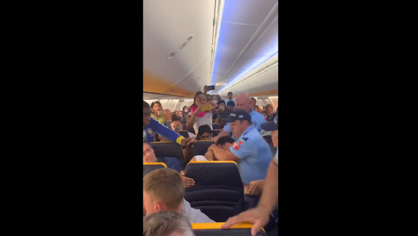 Ryanair passenger Rafik Boutiche is forcibly removed from plane after flight attendant accuses him of pushing her - Sputnik International