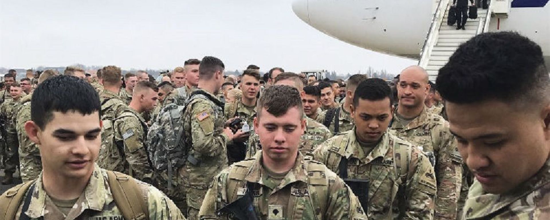 Soldiers from the 1st Armored Division, based in Fort Bliss, Texas, arrives at the airport Tegel in Berlin, Thursday, March 21, 2019 - Sputnik International, 1920, 29.09.2023