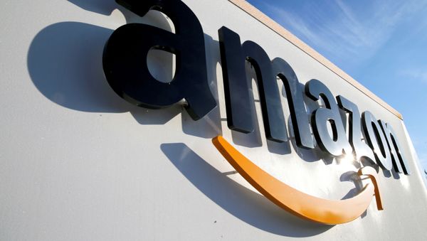 FILE PHOTO: The logo of Amazon is seen at the company logistics centre in Boves, France, January 19, 2019. REUTERS/Pascal Rossignol/File Photo - Sputnik International