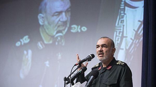 In this undated photo released by Sepahnews, the website of the Iranian Revolutionary Guard, Gen. Hossein Salami speaks in a meeting in Tehran, Iran - Sputnik International