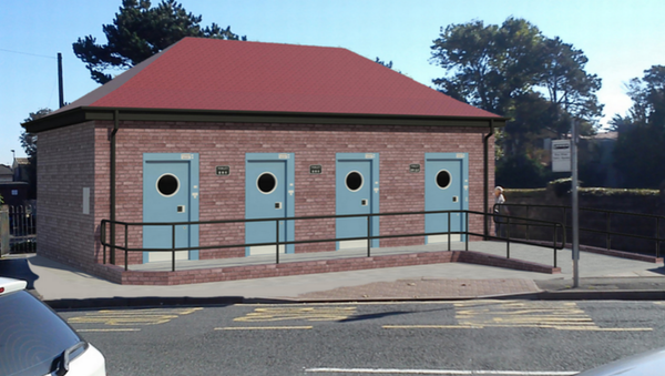 Model of the new restrooms proposed for Porthcawl, Wales (outside view). - Sputnik International
