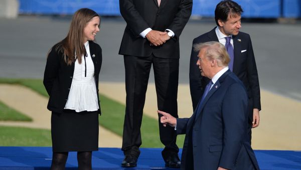 Iceland Prime Minister Katrin Jakobsdottir, US President Donald Trump and Italy's former Prime Minister Giuseppe Conte (L to R) during the meeting of NATO Heads of State and/or Government in Brussels, Belgium, July 2019. Iceland Prime Minister Katrin Jakobsdottir, US President Donald Trump and Italy's former Prime Minister Giuseppe Conte (L to R) during the meeting of NATO Heads of State and/or Government in Brussels, Belgium, July 2019. - Sputnik International