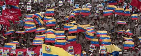 Venezuelan National Militia members and supporters of President Maduro's government rally against the blocade imposed by U.S. President Donald Trump, in Caracas, Venezuela. Venezuelan National Militia members and supporters of President Maduro's government rally against the blocade imposed by U.S. President Donald Trump, in Caracas, Venezuela. - Sputnik International