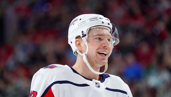 FILE PHOTO: Mar 28, 2019; Raleigh, NC, USA;  Washington Capitals center Evgeny Kuznetsov (92) smiles against the Carolina Hurricanes at PNC Arena. - Sputnik International