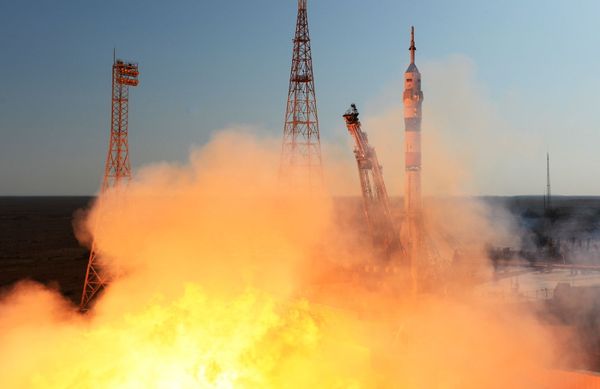 Soyuz-2.1a carrier rocket is being launched into space with the piloted Soyuz MS-14 vehicle from the Baikonur Cosmodrome. - Sputnik International