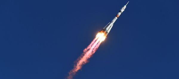 Soyuz-2.1a carrier rocket is being launched into space with the piloted Soyuz MS-14 vehicle from the Baikonur Cosmodrome. - Sputnik International