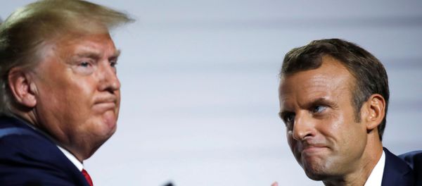 French President Emmanuel Macron and U.S. President Donald Trump react during a news conference at the end of the G7 summit in Biarritz, France French President Emmanuel Macron and U.S. President Donald Trump react during a news conference at the end of the G7 summit in Biarritz, France - Sputnik International
