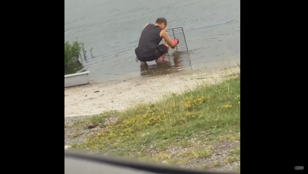 US restaurant comes under fire by health officials after video emerges on social media showing workers washing supplies in a nearby lake. - Sputnik International