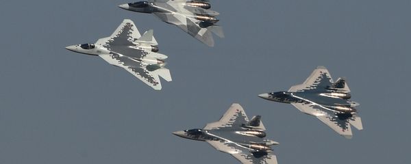5th generation Sukhoi Su-57 fighter jets perform at the MAKS-2019 international aviation and space show in Zhukovsky, outside Moscow, Russia 5th generation Sukhoi Su-57 fighter jets perform at the MAKS-2019 international aviation and space show in Zhukovsky, outside Moscow, Russia - Sputnik International