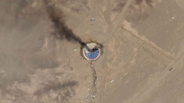 One of Planet's SkySat Earth-observation satellites spotted the wreckage of a failed launch from Iran's Imam Khomeini Space Center on Aug. 29, 2019 - Sputnik International