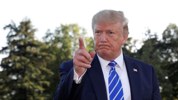 U.S. President Donald Trump speaks with reporters on the South Lawn of the White House in Washington, U.S., before his departure to Camp David, August 30, 2019. - Sputnik International