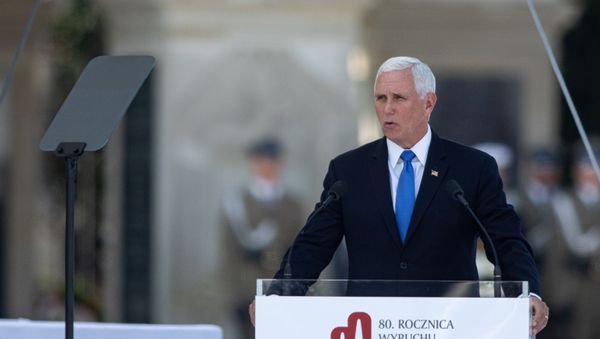 U.S. Vice President Mike Pence delivers a speech during a commemorative ceremony to mark the 80th anniversary of the outbreak of World War Two in Warsaw, Poland September 1, 2019.  - Sputnik International