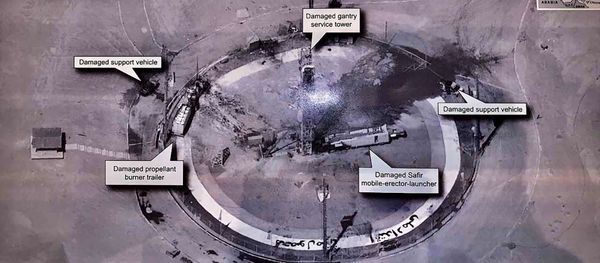This image taken from the Twitter account of President Donald J. Trump, @realDonaldTrump, shows an undated photo of the aftermath of an explosion at Iran's Imam Khomeini Space Center in the country's Semnan province - Sputnik International
