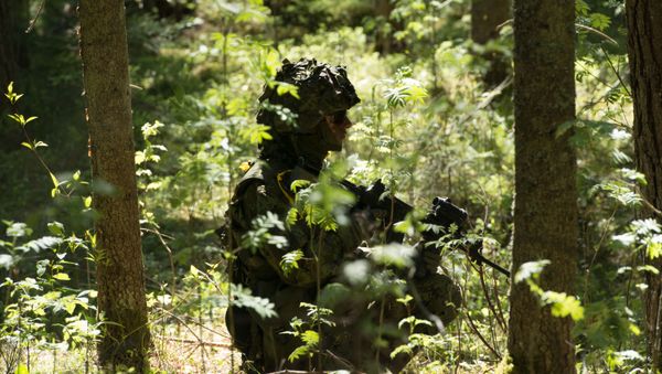 Estonian soldiers take part in an annual military exercise together with several units from other NATO member states on May 18, 2014 near Voru close to the Estonian-Russian border in South Estonia. Estonian soldiers take part in an annual military exercise together with several units from other NATO member states on May 18, 2014 near Voru close to the Estonian-Russian border in South Estonia. - Sputnik International
